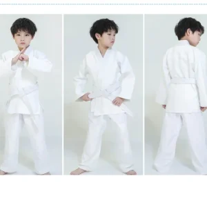 Kimono de judo tissage simple, ceinture blanche incluse, compétition.