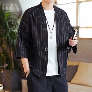 veste kimono homme noire