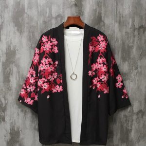 chemise style kimono fleuri
