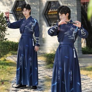 vêtements samourai bleu