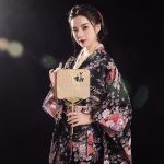 kimono élégant pour femme noir