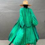kimono en satin vert pour femme