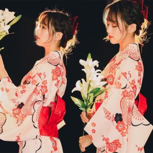 kimono fleuri motifs japonais