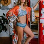 kimono fleuri rouge