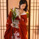 kimono japonais femme rouge