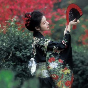 kimono japonais fleurs