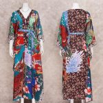 kimono japonais motif fleuri vintage