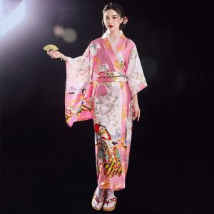 kimono japonais rose