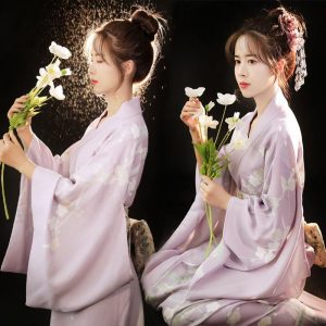 kimono japonais violette