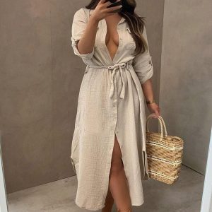 kimono long beige