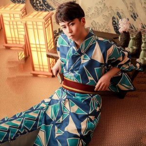 kimono avec motifs géométriques