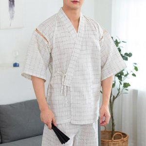 vêtement de nuit homme kimono uni