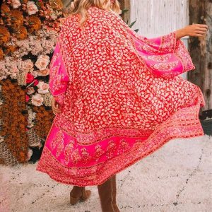 kimono rouge long