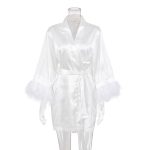peignoir de bain femme kimono blanc