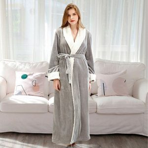 peignoir femme gris clair
