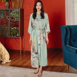 peignoir floral en kimono