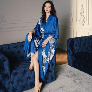 peignoir kimono femme turquoise