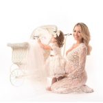 robe de grossesse style kimono en dentelle