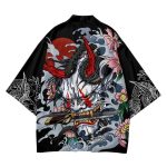 veste kimono avec design de couteau
