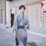 kimono à pois homme