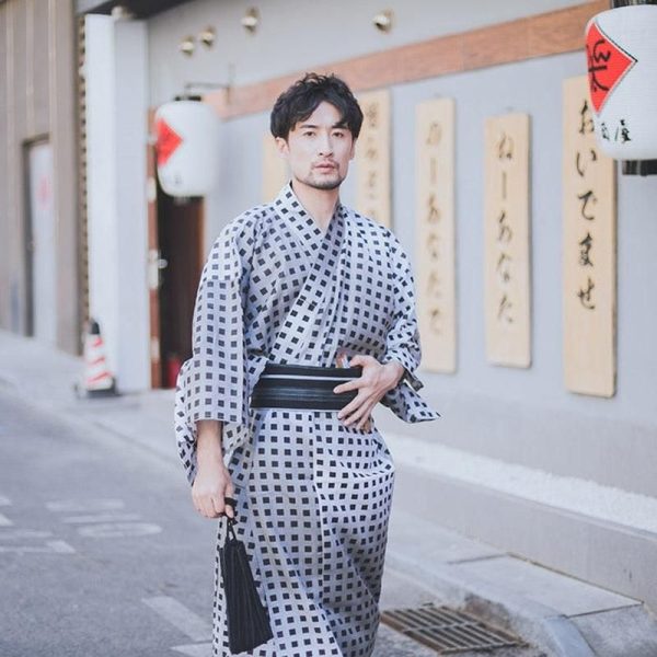 kimono à pois homme