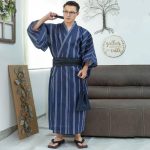 kimono yukata à rayures