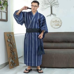 kimono yukata à rayures