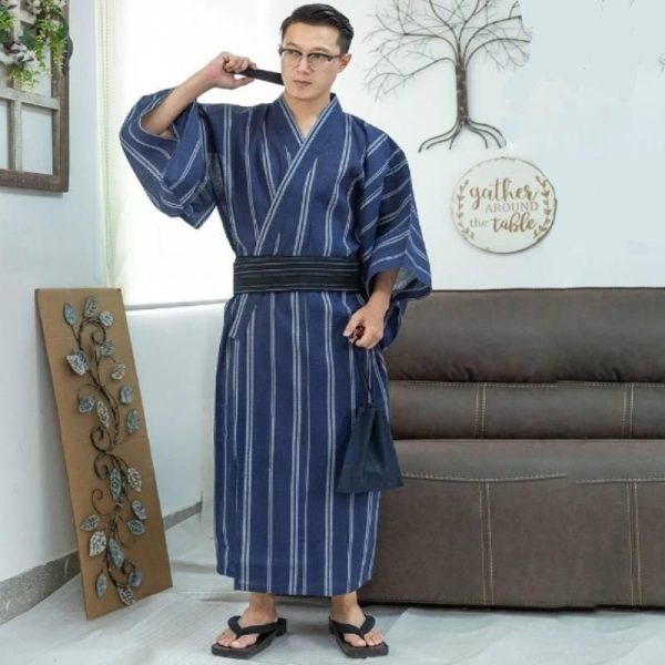 kimono yukata à rayures